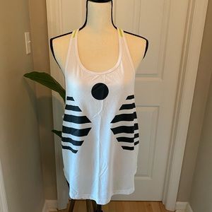 Nike white/yellow/black Dri-Fit tank
